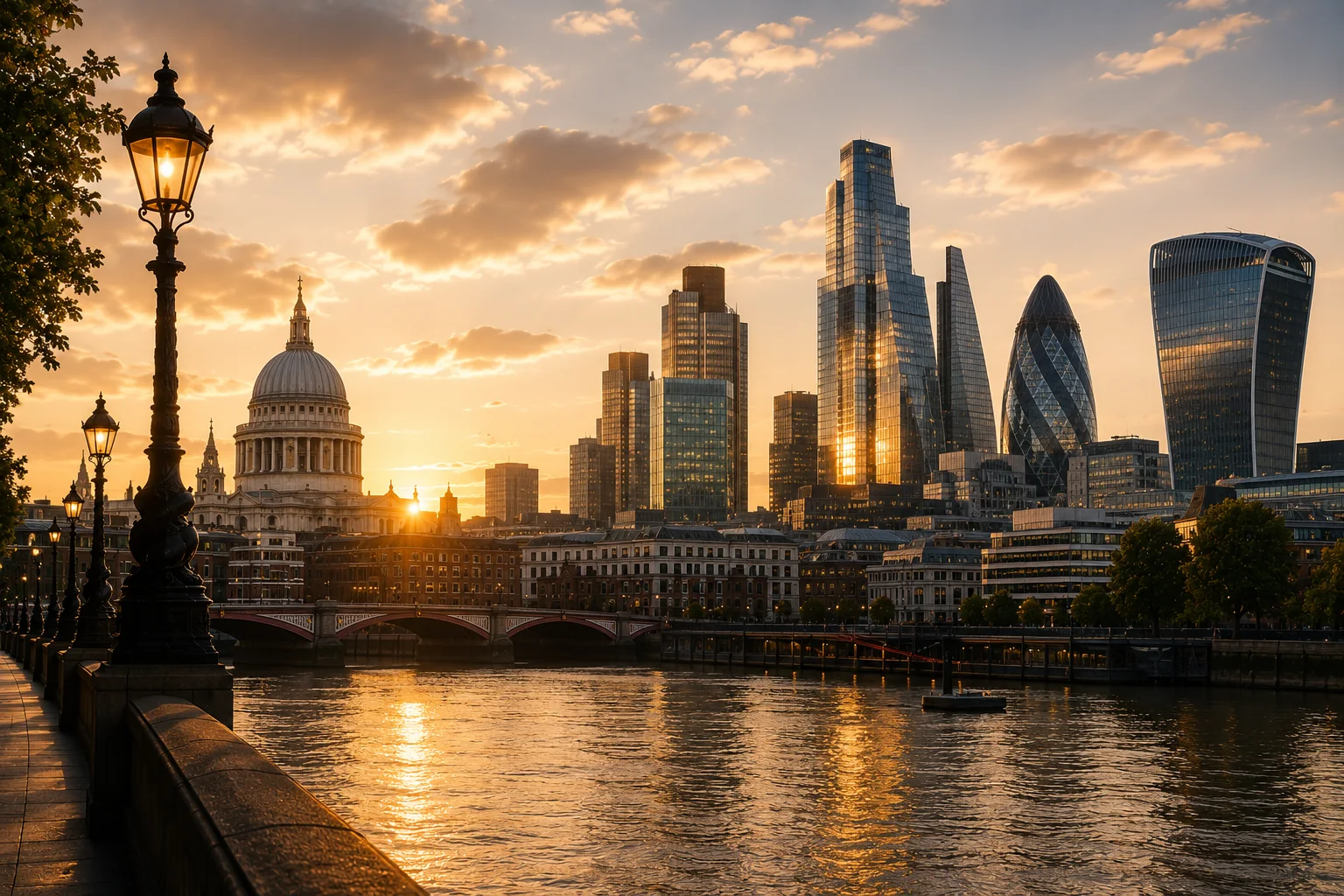 London financial buildings representing British business news.