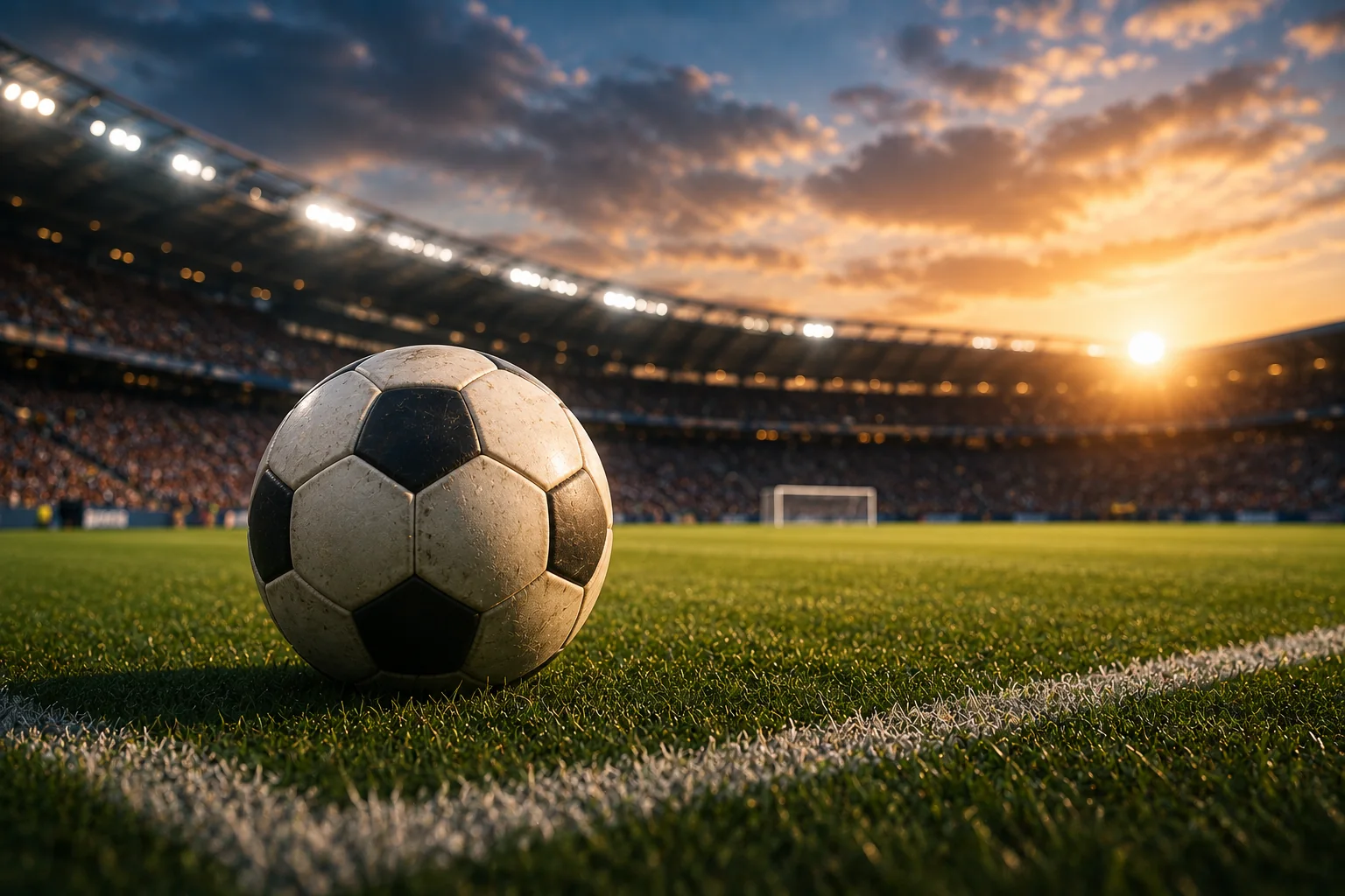 A football stadium representing British football coverage.