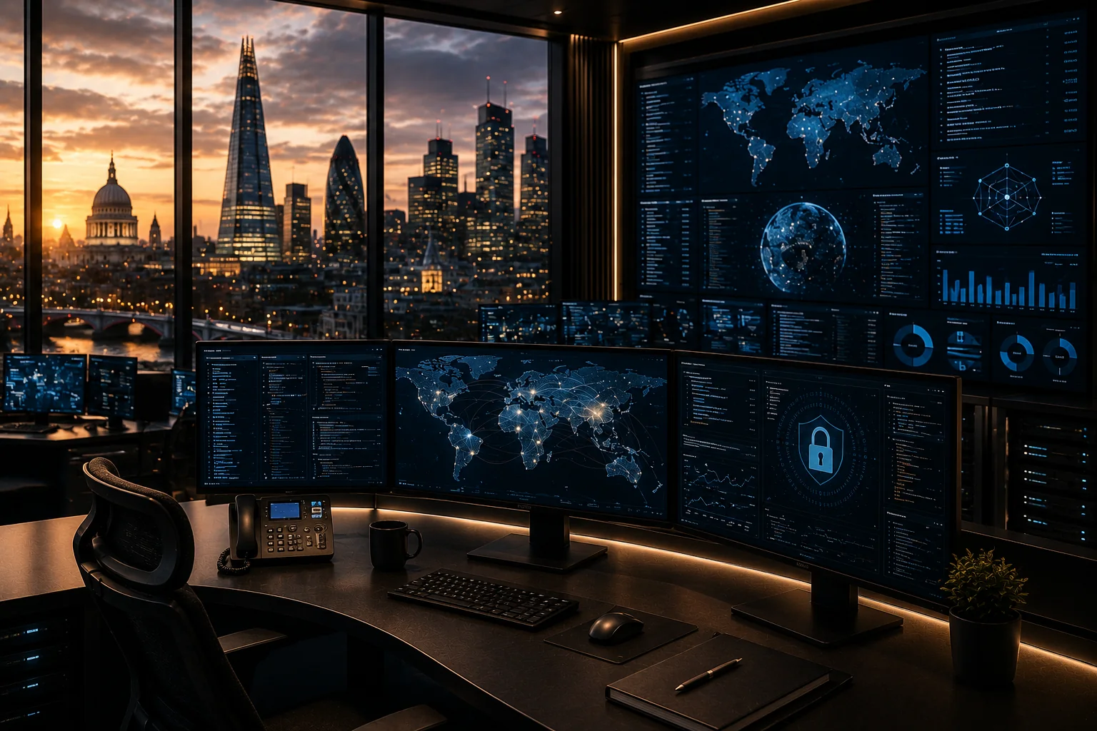 Secure computer systems representing cybersecurity news.