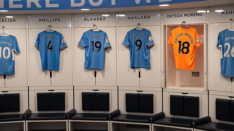 Manchester City dressing room 2022