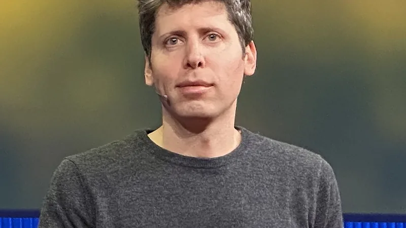 Sam Altman speaking at TED (cropped)