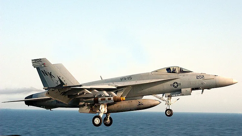 US Navy 021004-N-9593M-038 Super Hornet launches from USS Lincoln