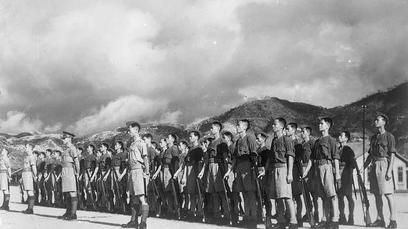 Hong Kong Chinese Regiment before the battle of Hong Kong in 1941