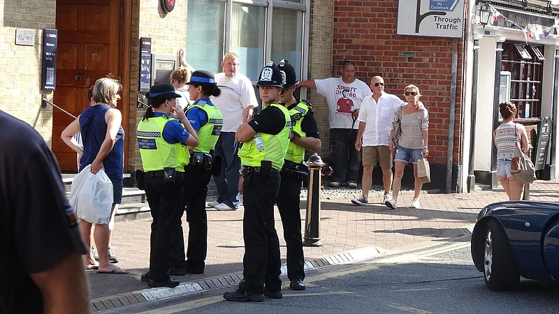 Hampshire Police in Cowes High Street during Cowes Week 2012