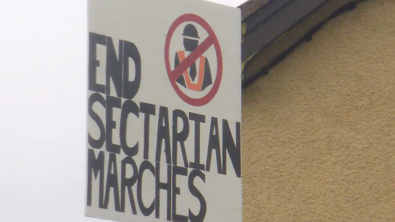 Anti Orange Order sign in Rasharkin