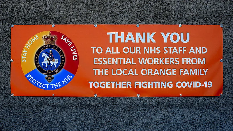 Orange Order banner supporting the NHS - geograph.org.uk - 6464617