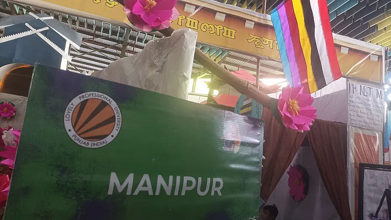 Representing Manipur state at Lovely Professional University (LPU), Punjab, India, with a Classical Meitei cultural flag showing 7 unique colors of 7 clans (Yek Salai 7)