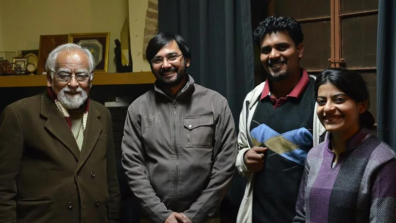 Anil Laul with Abhishek Sharma, Siddharth Ravishankar and Tanya Pahwa