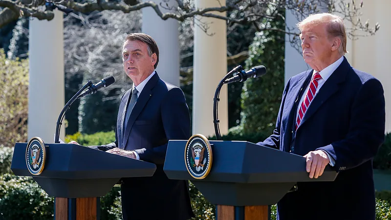 Bolsonaro with US President Donald Trump in White House, Washington, 19 March 2019