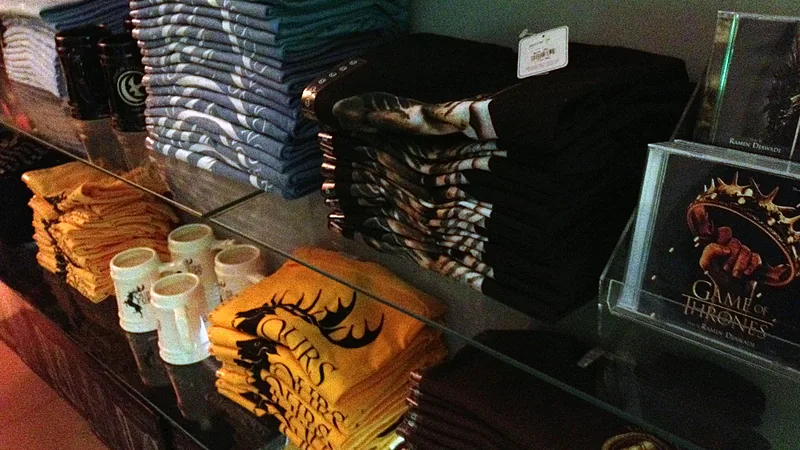 Game of Thrones merchandise in HBO shop