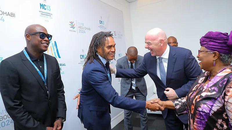 DG Okonjo-Iweala meets with FIFA President Gianni Infantino and leading football players ahead of Partnership for Cotton event, 24 February 2024